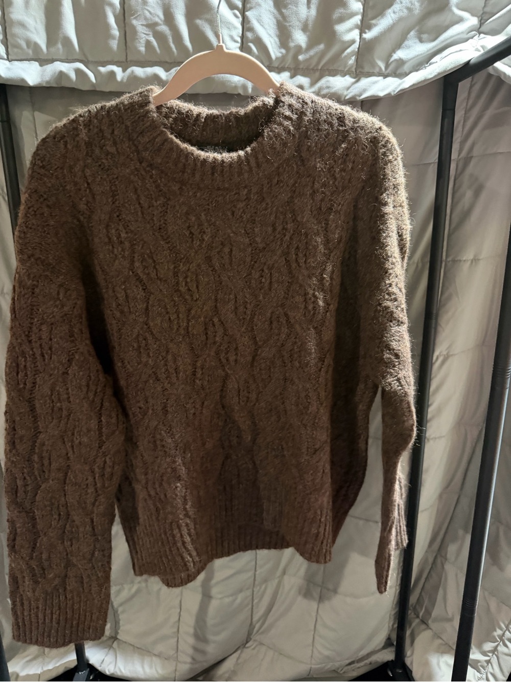 Wild Fable Brown Cable Knit Sweater - Classic Crewneck